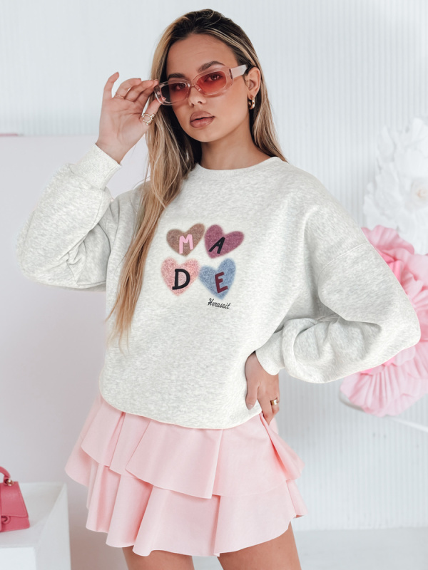 Dámská oversize mikina s potiskem srdíček