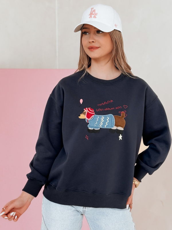 Dámská oversize mikina s výšivkou DOGSWEETY