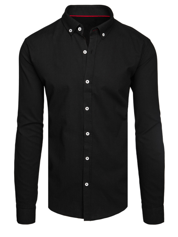 Pánská košile s dlouhým rukávem Dstreet DX2642 Barva: Černá, Velikost: 3XL