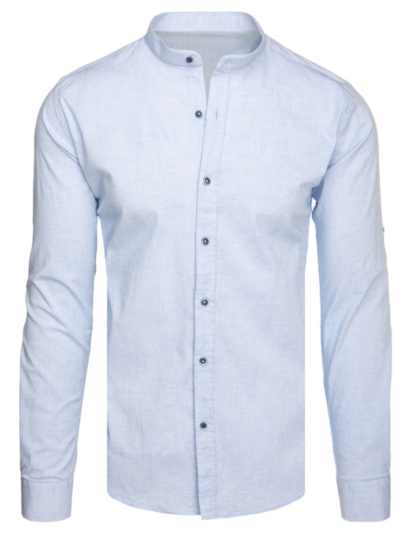 Pánská košile s dlouhým rukávem Dstreet DX2647 Barva: Modrá - světle, Velikost: 3XL