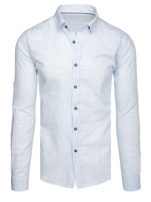 Pánská košile s dlouhým rukávem Dstreet DX2652 Barva: Modrá - světle, Velikost: 3XL