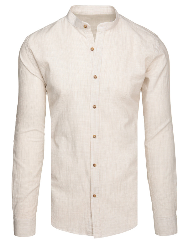 Pánská košile Dstreet DX2658 Barva: Béžová, Velikost: L