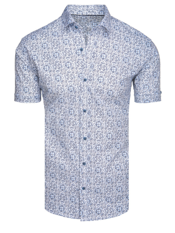 Pánské košile s krátkým rukávem Dstreet KX1054 Barva: Bílá, Velikost: XL