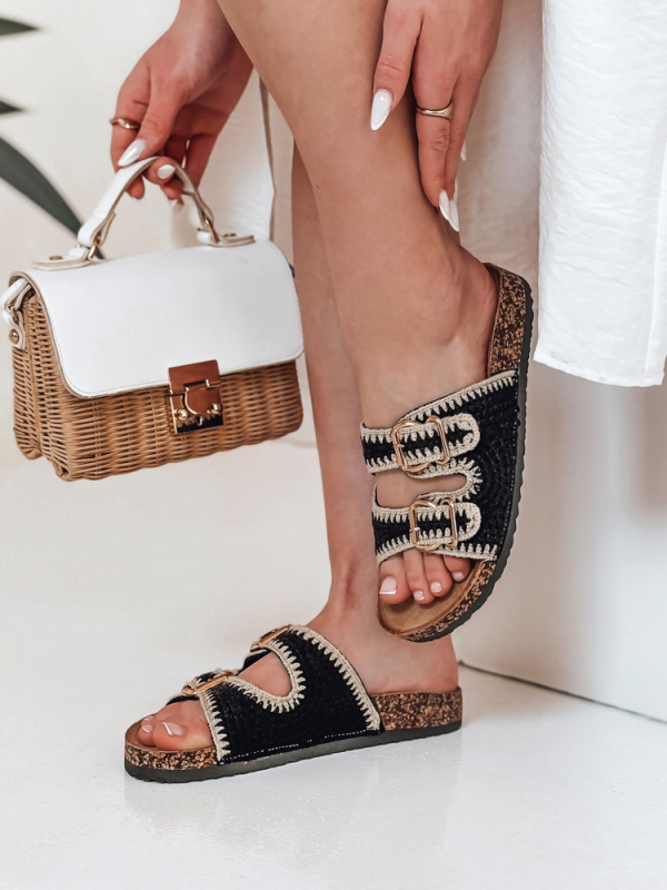 Dámské korkové pantofle KORKARTA černé