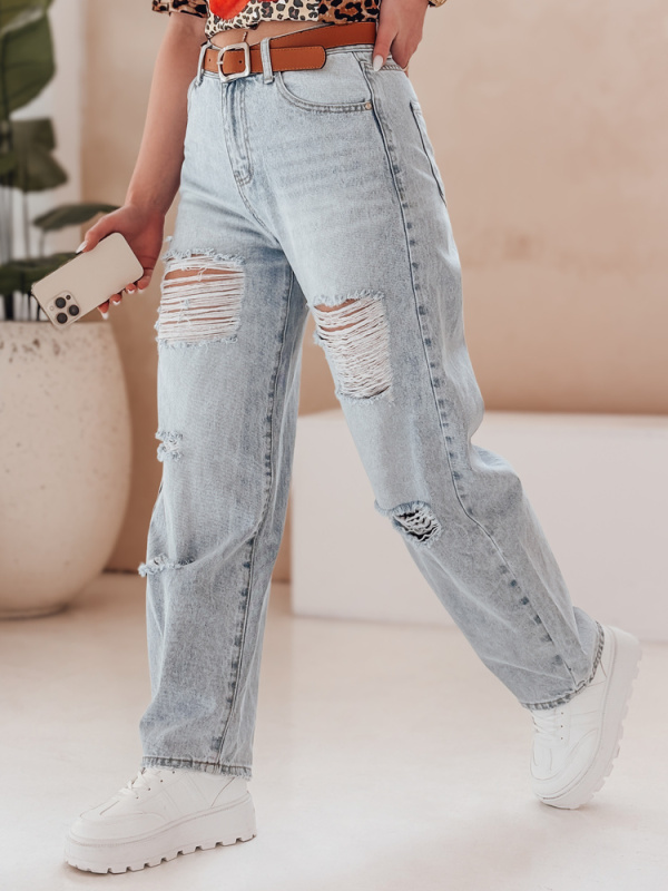 Dámské džíny baggy BAGGINOVA Dstreet UY2683 Barva: Modrá - světle, Velikost: XL