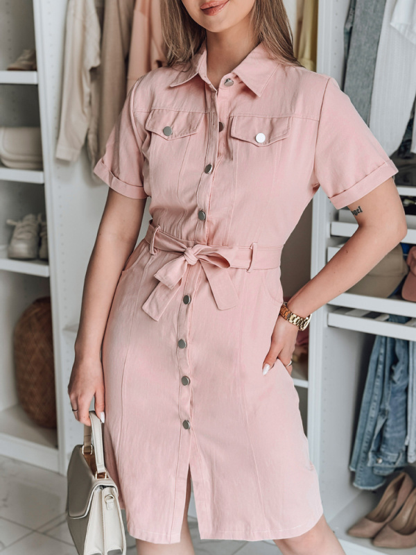Košilové šaty LOVE ME MIDI Dstreet EY2593 Barva: Růžová, Velikost: M