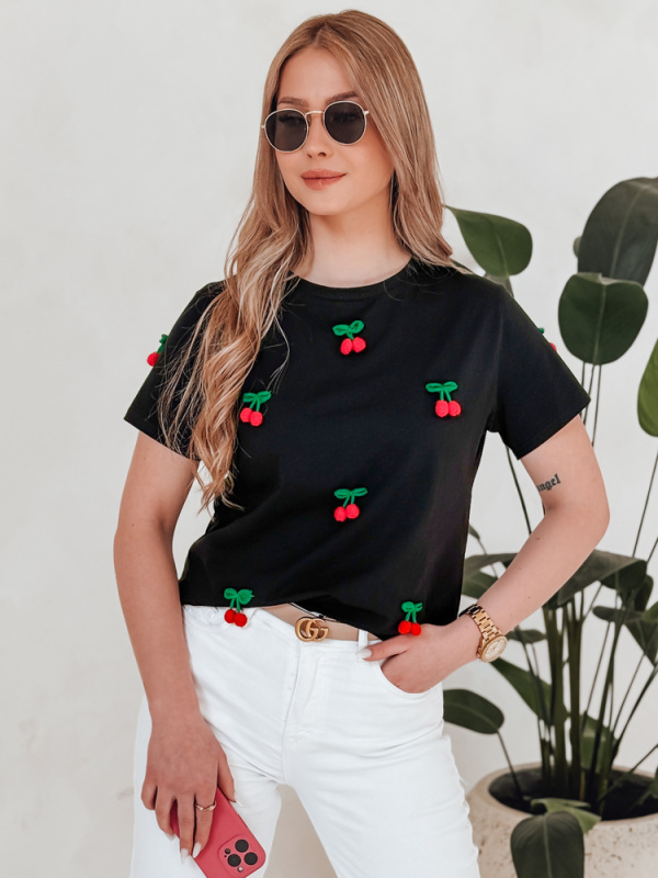 Dámské tričko Dstreet RY2847 Barva: Černá, Velikost: L/XL