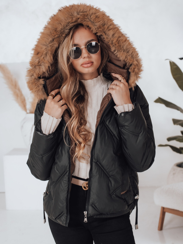 Dámská zimní bunda s kapucí COLDLIKE Dstreet TY5001 Barva: Černá, Velikost: XL