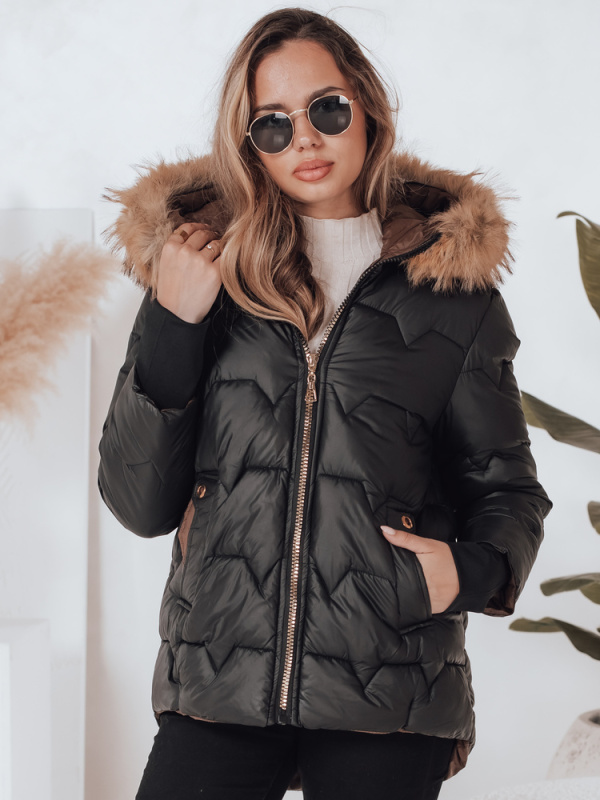 Dámská zimní bunda SNOWMISS s kapucí Dstreet TY4999 Barva: Černá, Velikost: L