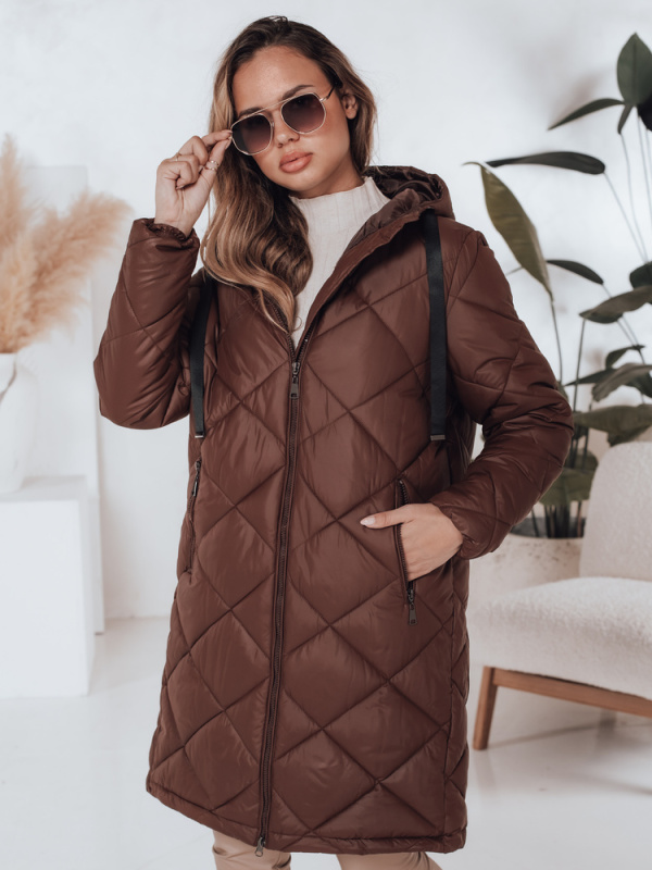 Dámská zimní bunda s kapucí SNOWVIBE Dstreet TY4989 Barva: Béžová, Velikost: M