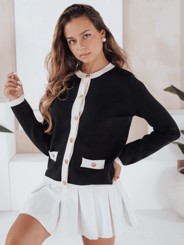 Dámský svetr CHICLINE Dstreet MY2557 Barva: Černá, Velikost: M/L