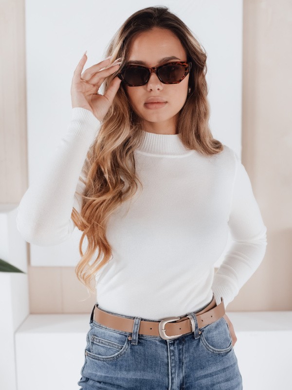 Damski sweter półgolf TARLENA bordowy Dstreet MY2480 Barva: Bílá, Velikost: S/M