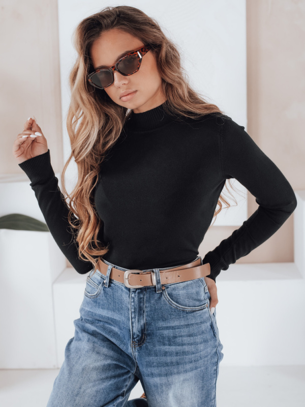 Damski sweter półgolf TARLENA bordowy Dstreet MY2480 Barva: Černá, Velikost: S/M