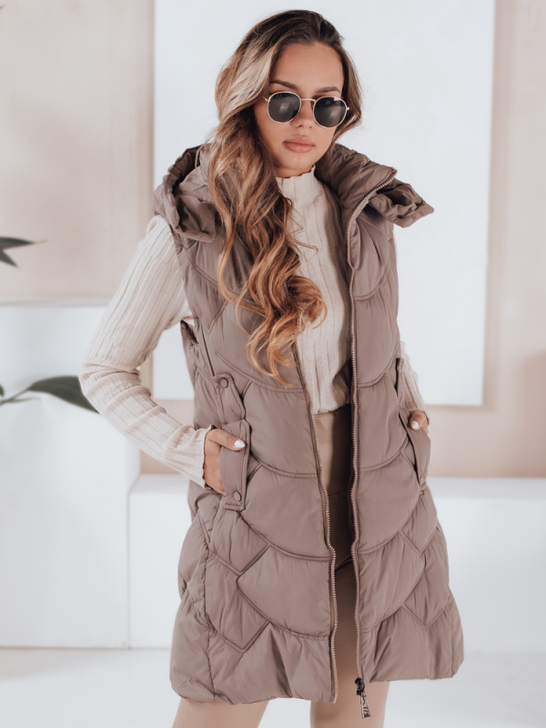 Dámská vesta Dstreet TY5101 Barva: Béžová, Velikost: XL