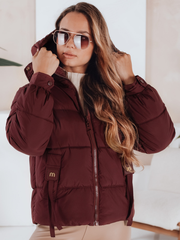 Dámská zimní bunda ZENLINE s kapucí Dstreet TY5063 Barva: Bordó, Velikost: XL