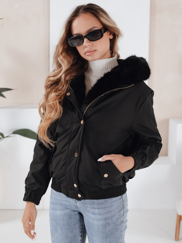 Dámská zimní bunda s kapucí VESSADA Dstreet TY5059 Barva: Černá, Velikost: XL