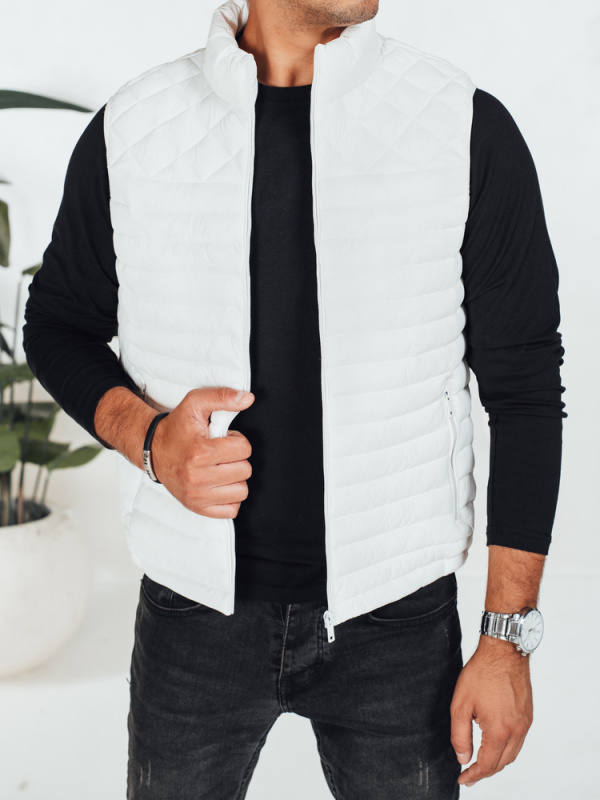 Pánská vesta Dstreet TX5075 Barva: Bílá, Velikost: XL