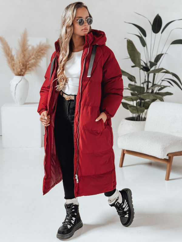 Dámská zimní bunda COZYSEASON Barva tmavě béžová DSTREET TY3759 Barva: Bordó, Velikost: XL