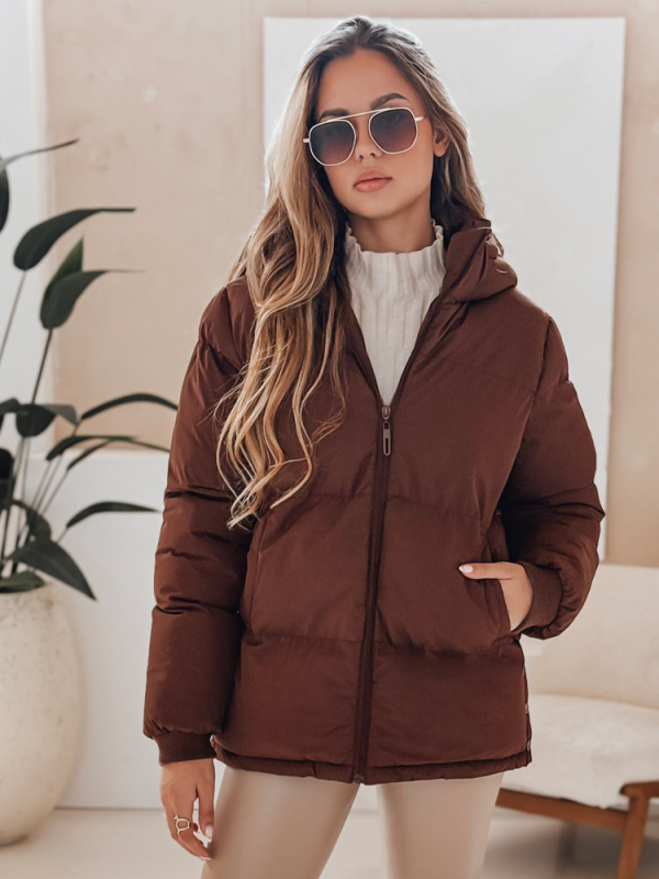 Dámská bunda s kapucí MISSFROST Dstreet TY4959 Barva: Béžová, Velikost: XL