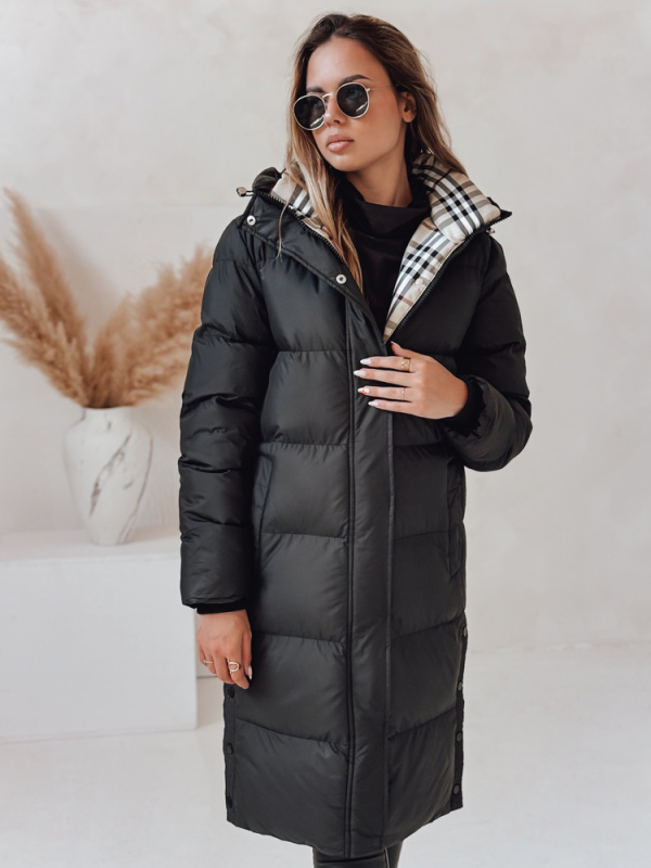 Dámská dlouhá bunda s kapucí WINTERMISS Dstreet TY4966 Barva: Černá, Velikost: M