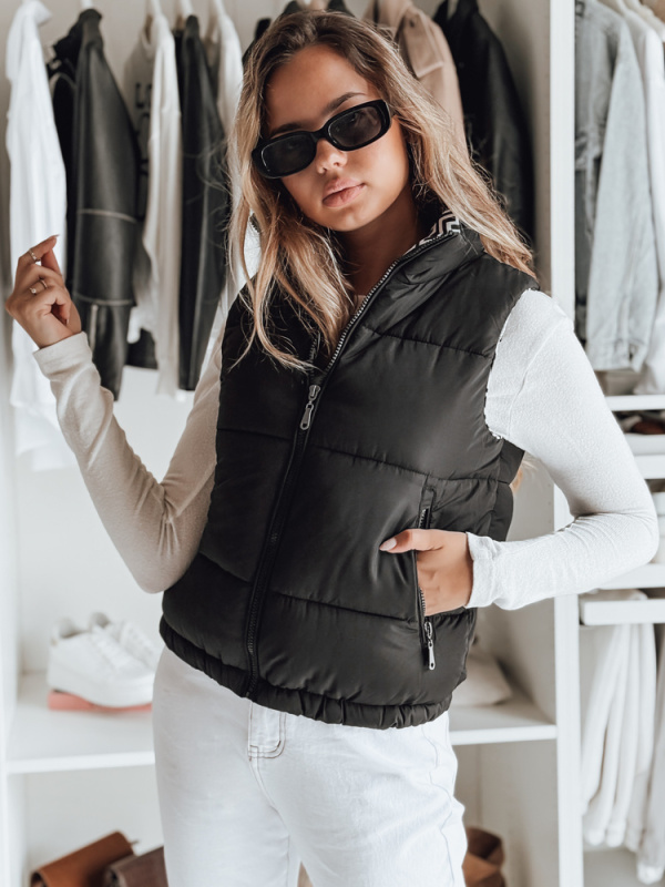 Dámská prošívaná vesta URBANELLE béžová Dstreet TY4970 Barva: Černá, Velikost: XL