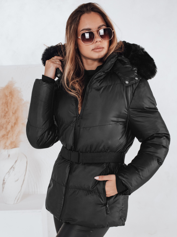 Dámská bunda s kapucí LOVELINA Dstreet TY4953 Barva: Černá, Velikost: L