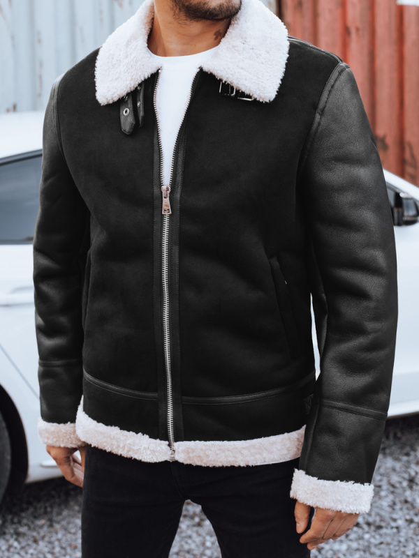 Pánská koženková bunda Dstreet TX5085 Barva: Černá, Velikost: L