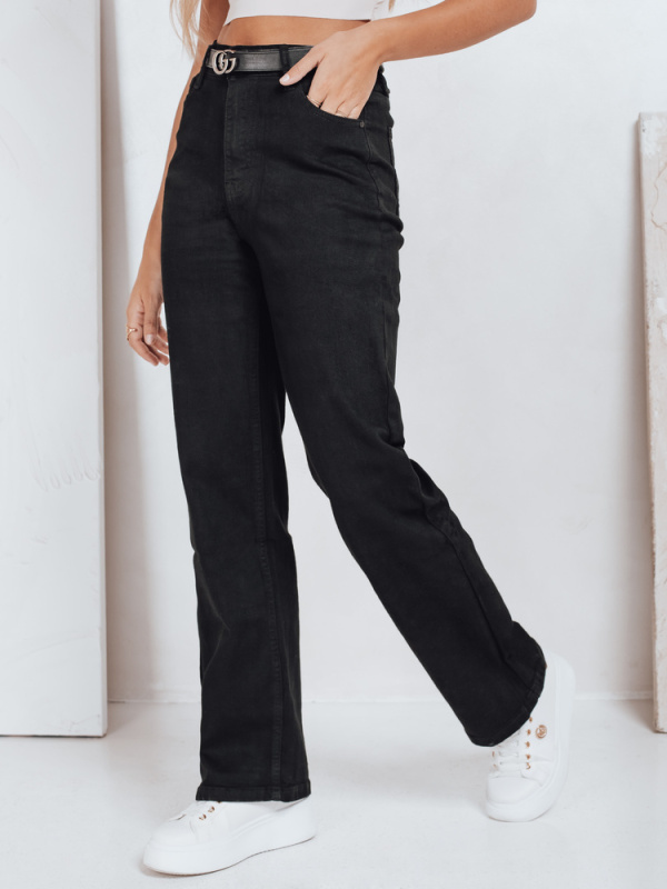 Dámské džíny s širokými nohavicemi Dstreet UY2748 Barva: Černá, Velikost: L/40