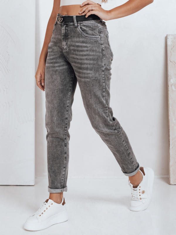 Dámské džíny mom fit szare Dstreet UY2751 Barva: Šedá - tmavě, Velikost: 40