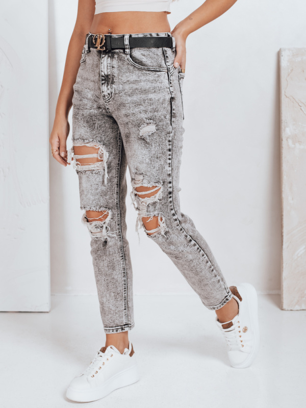 Dámské džíny push up děrované Dstreet UY2780 Barva: Černá, Velikost: XL/42