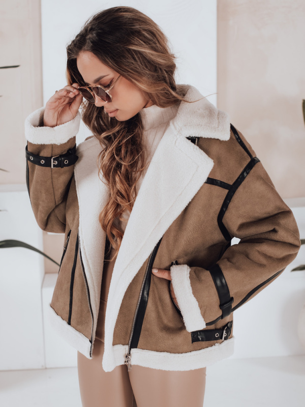Dámská zimní bunda Dstreet TY5124 Barva: Béžová, Velikost: XL