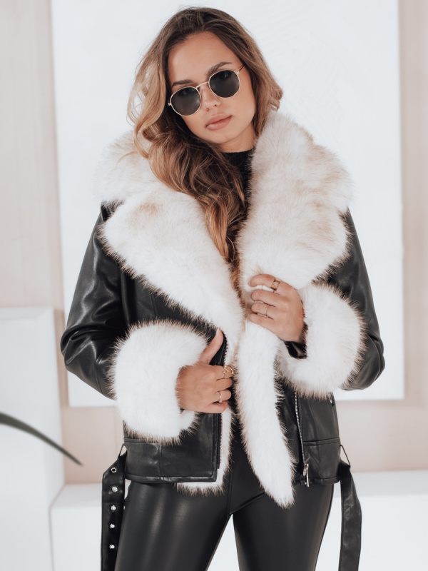 Dámská zimní bunda s kožíškem GIRLROCK Dstreet TY5122 Barva: Černá, Velikost: L