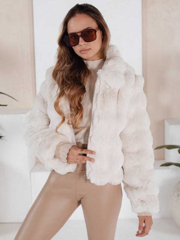 Dámská krátká zimní bunda Dstreet TY5140 Barva: Bílá, Velikost: M