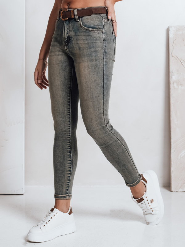 Dámské džíny skinny s páskem Dstreet UY2810 Barva: Modrá - světle, Velikost: 27