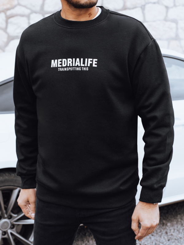 Pánská mikina bez kapuce Dstreet BX5922 Barva: Černá, Velikost: L