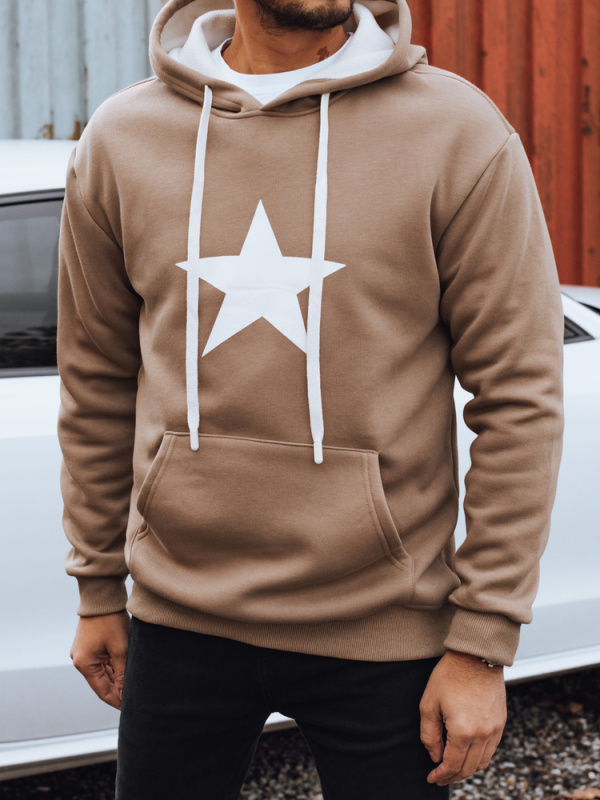 Pánská mikina s kapucí Dstreet BX5928 Barva: Hnědá, Velikost: XL