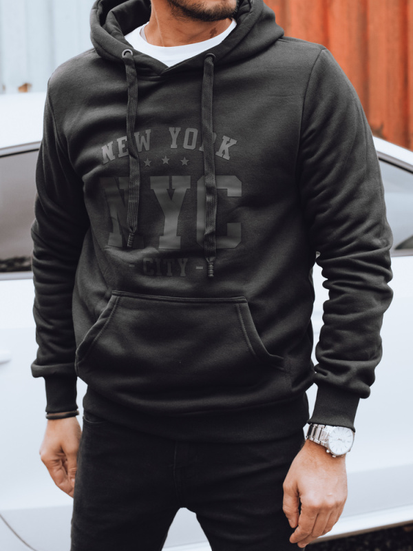 Pánská mikina s kapucí Dstreet BX5934 Barva: Černá, Velikost: L