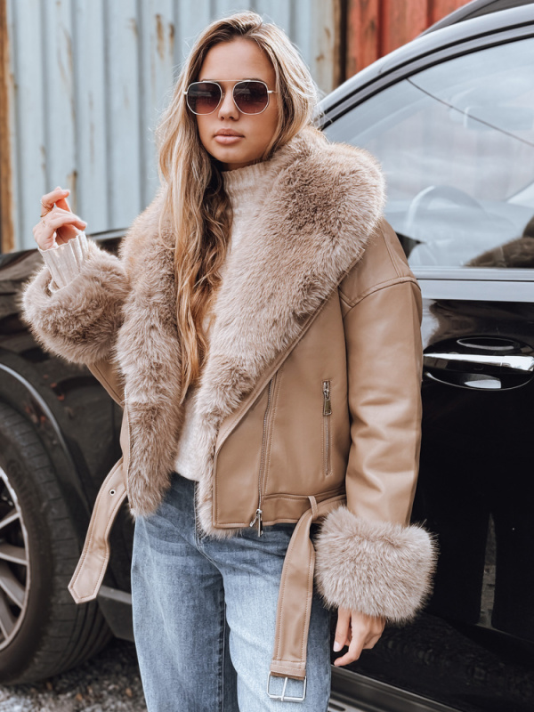 Dámská bunda ramoreska Dstreet TY5233 Barva: Béžová, Velikost: S