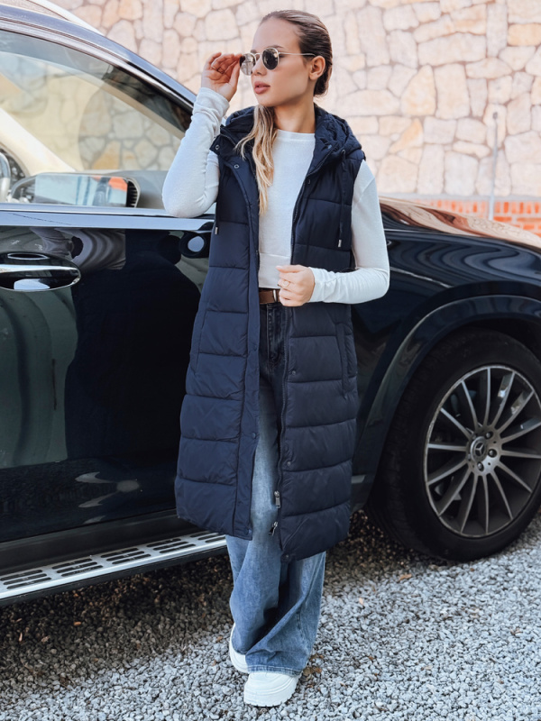 Dámská prošívaná vesta Dstreet TY5252 Barva: Modrá, Velikost: L