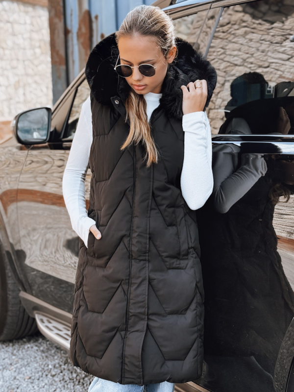 Dámská prošívaná vesta Dstreet TY5261 Barva: Černá, Velikost: L