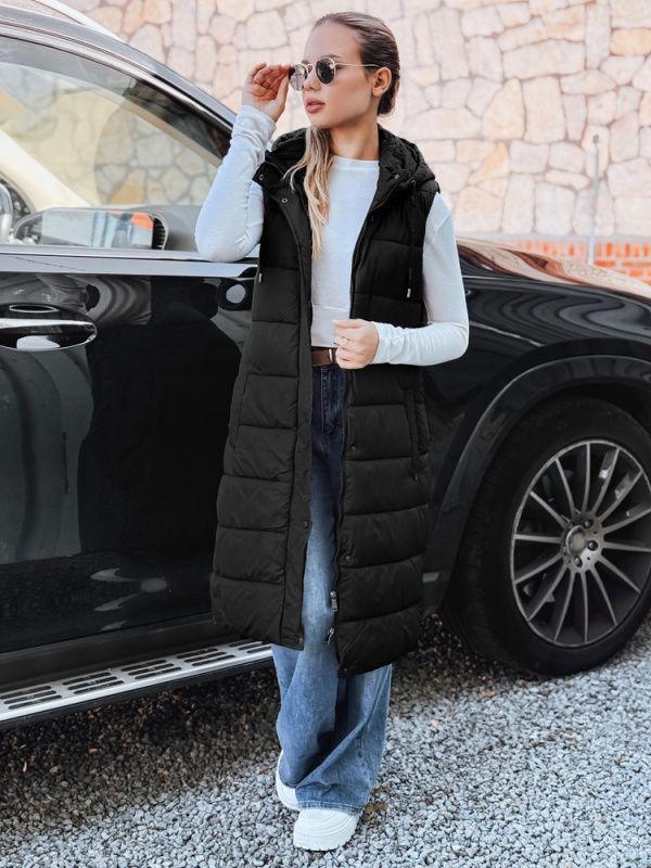 Dámská prošívaná vesta Dstreet TY5252 Barva: Černá, Velikost: M