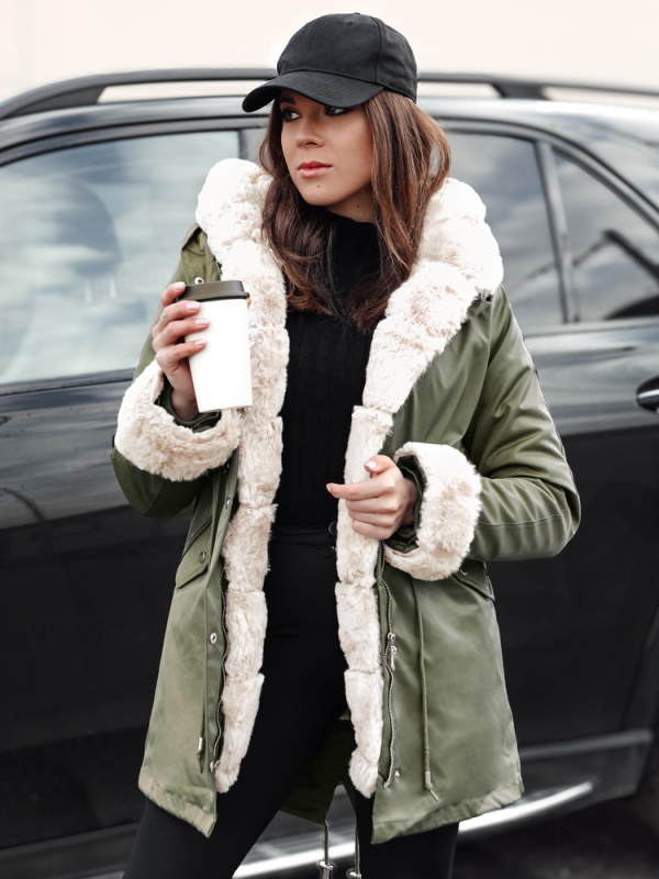 Dámská zimní bunda ARCTIC Barva černá DSTREET TY3985 Barva: Zelená, Velikost: XL