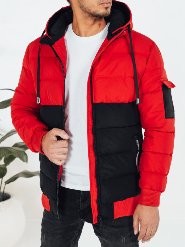 Pánská zimní prošívaná bunda s kapucí Dstreet TX5097 Barva: Černá, Velikost: S