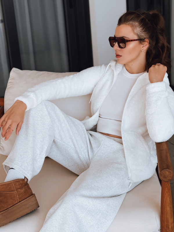 Dámská mikina s kapucí Dstreet BY1555 Barva: Bílá, Velikost: S