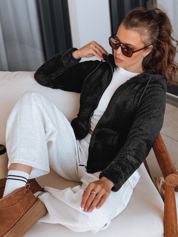 Dámská mikina s kapucí Dstreet BY1555 Barva: Černá, Velikost: L