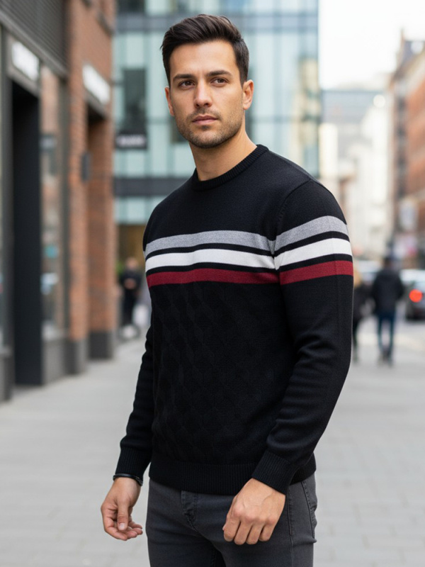 Pánský svetr Dstreet WX2333 Barva: Černá, Velikost: XL