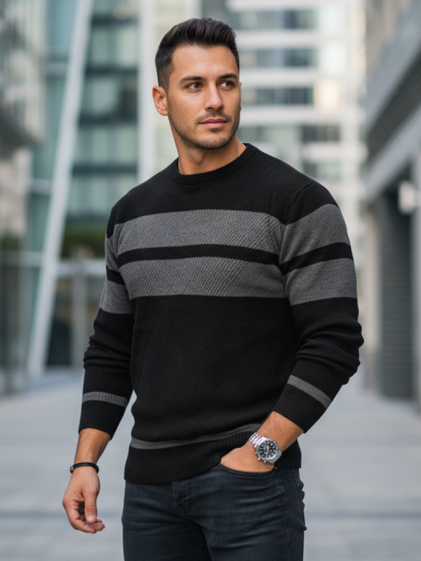 Pánský svetr Dstreet WX2329 Barva: Černá, Velikost: XXL