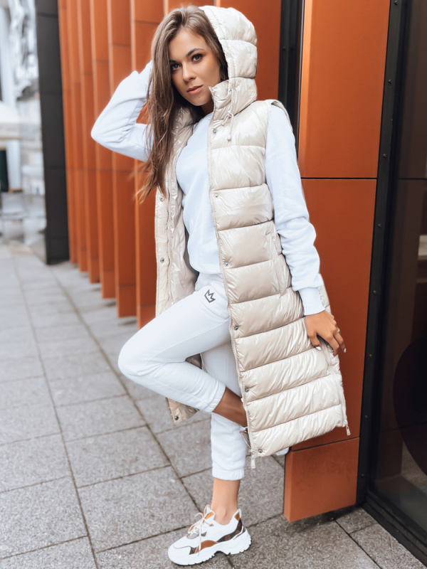 Dámská prošívaná vesta GANTINI Barva černá DSTREET TY3739 Barva: Béžová, Velikost: XXL