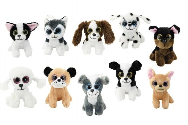 Pes plyš 15cm se zvukem asst různé barvy 0m+