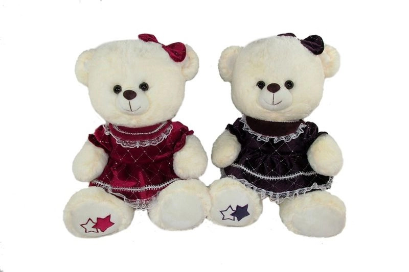 Plyšový medvídek v šatičkách 30 cm (2 varianty)